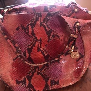 Snake leather Brahmin bag.